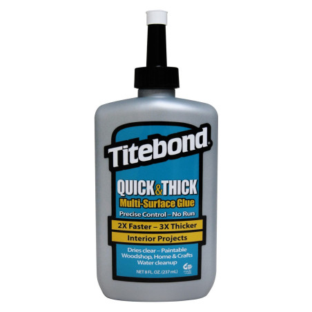 Tiksotropiniai Universalūs klijai (greito džiūvimo) “Titebond Quick & Thick Multi-Surface Glue” (
